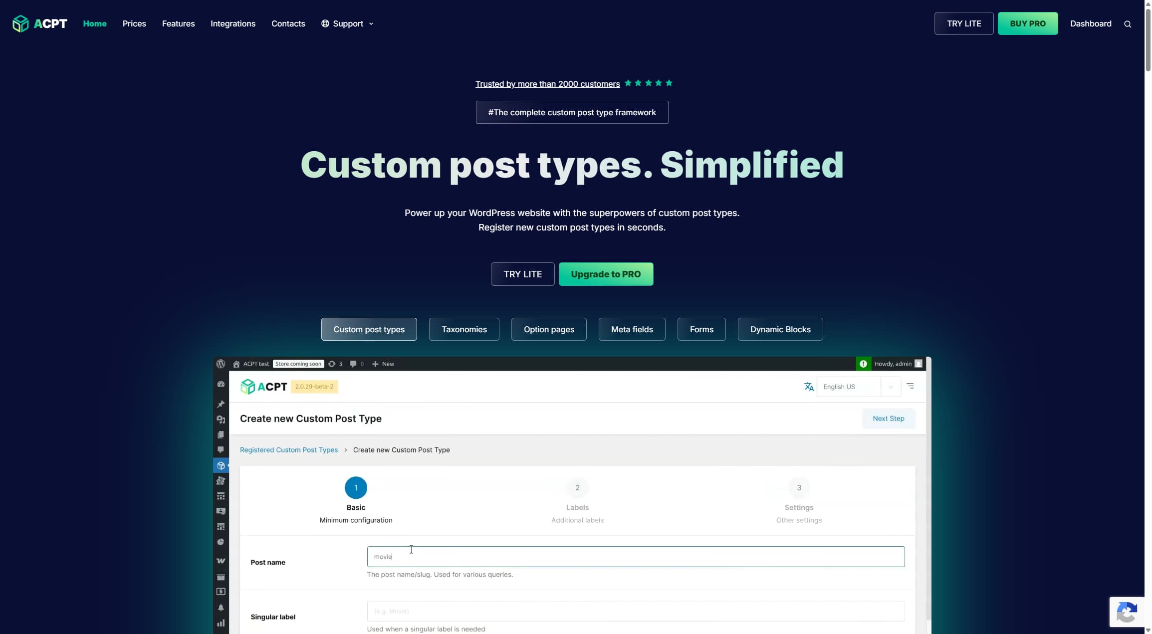 Thumbnail of ACPT's landing page