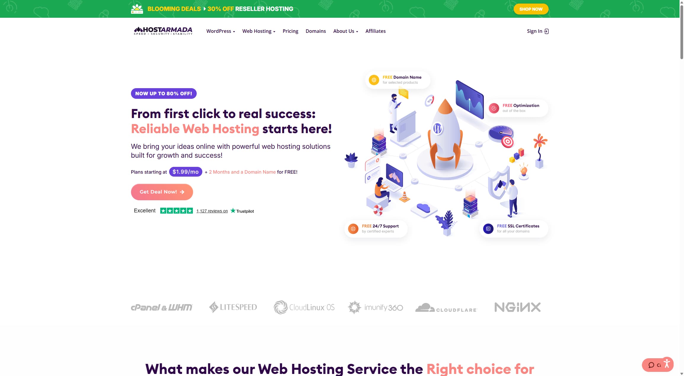 Thumbnail of Hostarmada's landing page